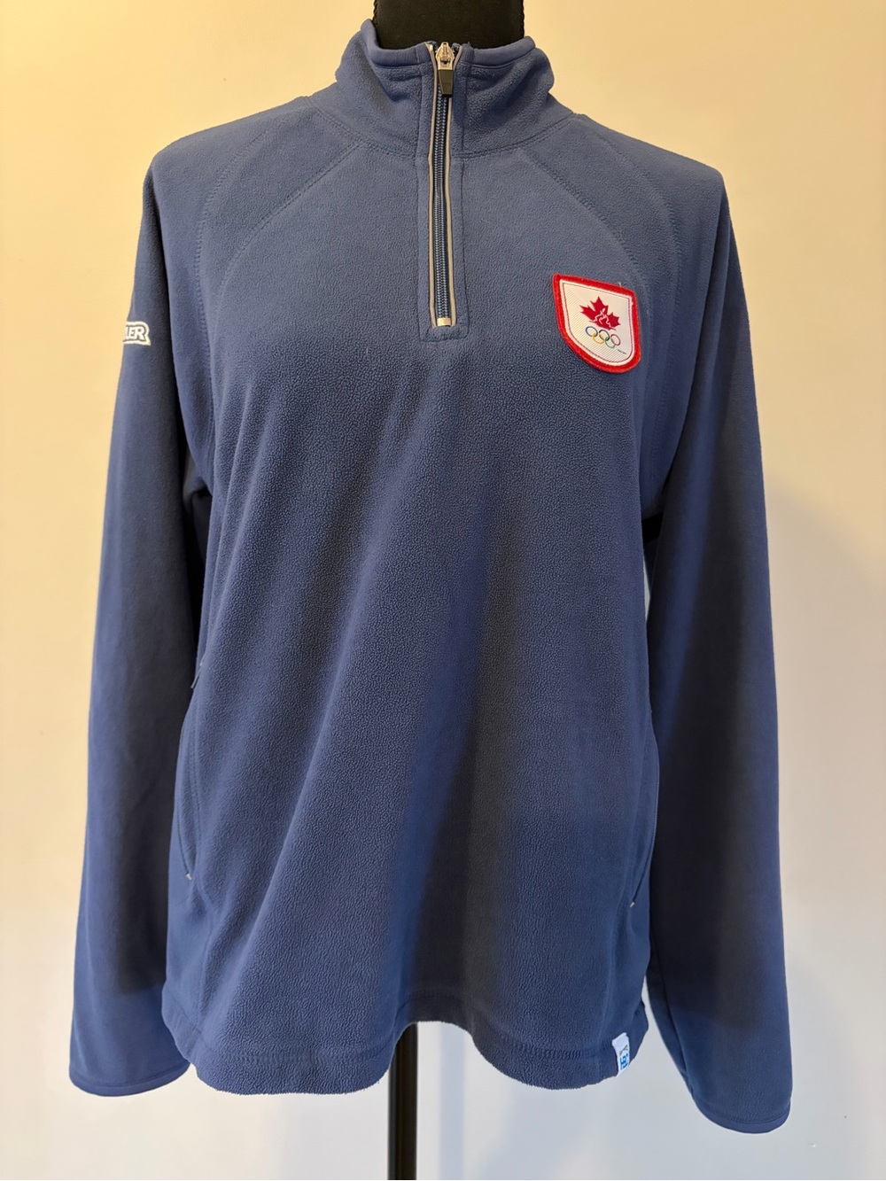 Women’s Hudson’s Bay Company Blue 1/4 Zip Fleece Pullover Olympics size M